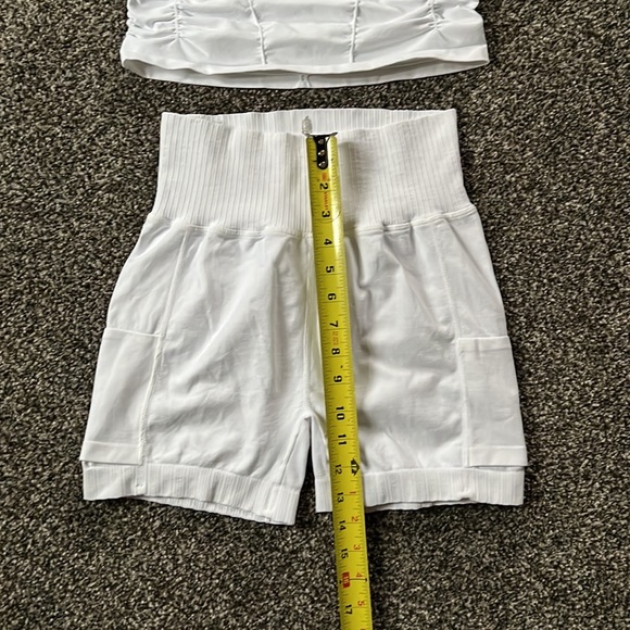 FP Movement Good Karma Ruched Crop Tank & Tennis Short - White - M/L - Picture 3 of 11